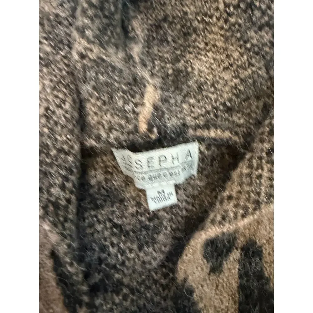Joseph A. Leopard Print Hooded Duster Cardigan-Size M - Picture 5 of 5